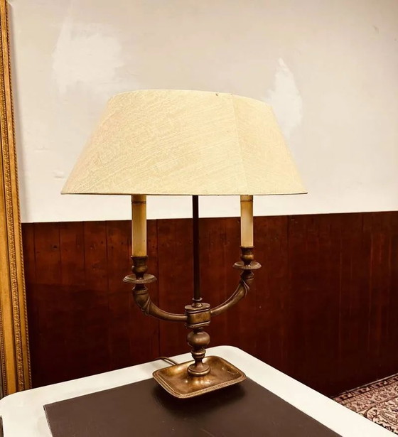 Lampada da tavolo Bouillotte francese antica, Lampade da tavolo, Ottone, Vintage (foto 3 di 10)
