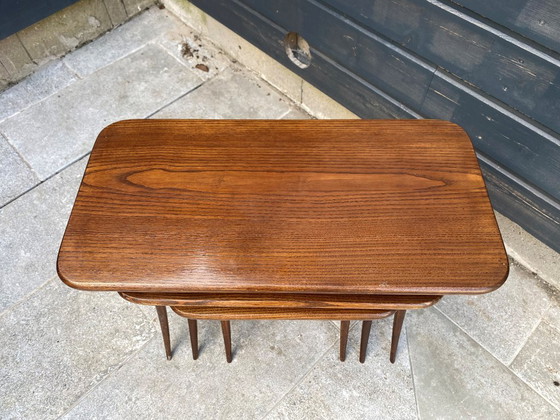 Image 1 of Set of 3 nesting tables by Raphaël Raffel Raphael Scandinavian style vintage 60s 1960
