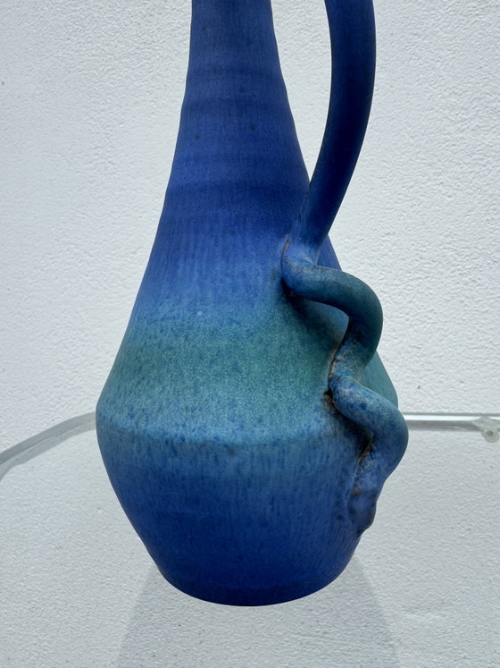 Image 1 of Vaso in ceramica vintage con sfumatura blu