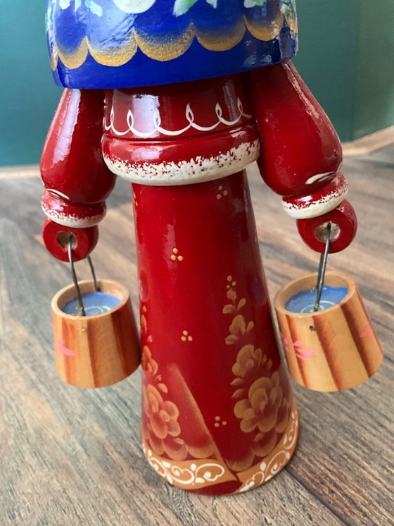 Image 1 of Bambole russe in legno/figure popolari, dipinte a mano e firmate (vintage)