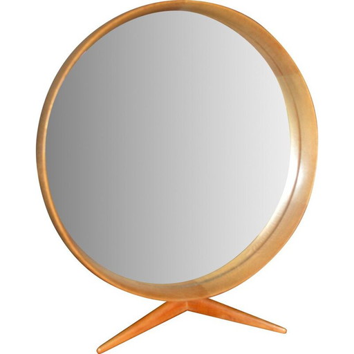 Miroir vintage en bois encadré par Uno et Osten Kristiansson pour Luxus, Suède 1960