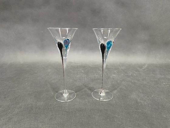 Image 1 of Boheemse Crystalex handgeblazen karaf met zes glazen, set uit de jaren 1990.