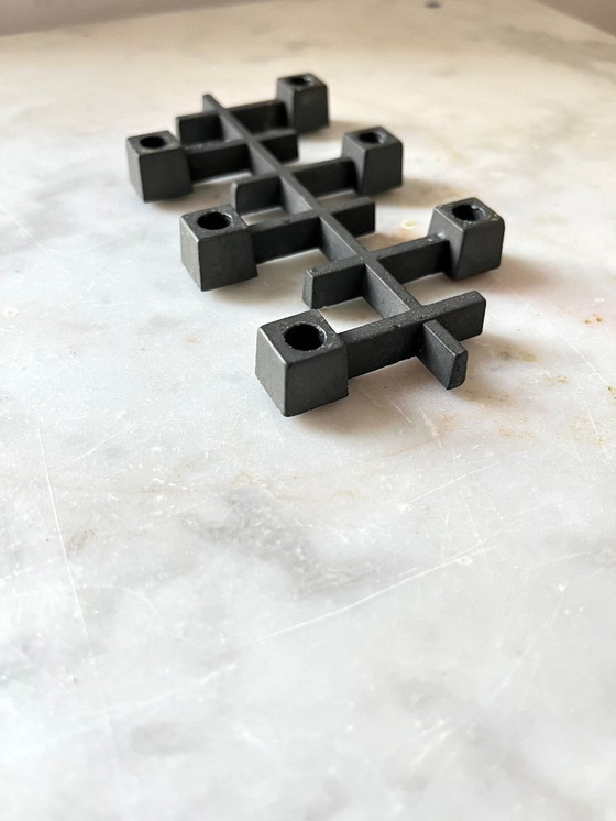 Image 1 of Vintage PARO Modular Candleholder by Jens Quistgaard – Danish Brutalist Cast Metal, 1970s