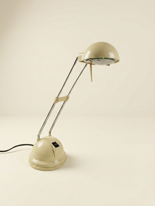 Beautiful vintage telescopic desk lamp in butter yellow / retro beige