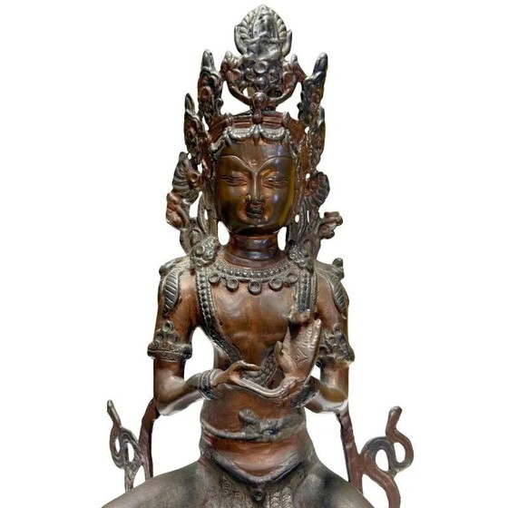 Antique Bronze Tara in Kataka Mudrā – Himalaya – Sculpture (photo 9 of 10)