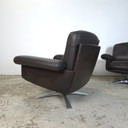 Poltrona lounge girevole in pelle De Sede DS-31, design vintage anni '60.