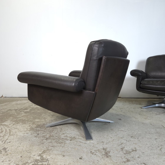 Image 1 of Fauteuils lounge pivotants en cuir De Sede DS-31, design vintage des années 1960