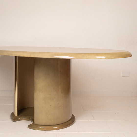 Angelo Mazzola parchment table produced by Ar.Vi Salpol, 1980 – Dining tables (photo 17 of 26)