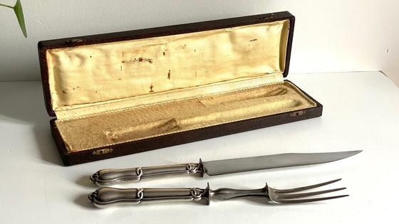 Image 1 of COUVERTS à Viande Argent et Métal argenté PARIS France