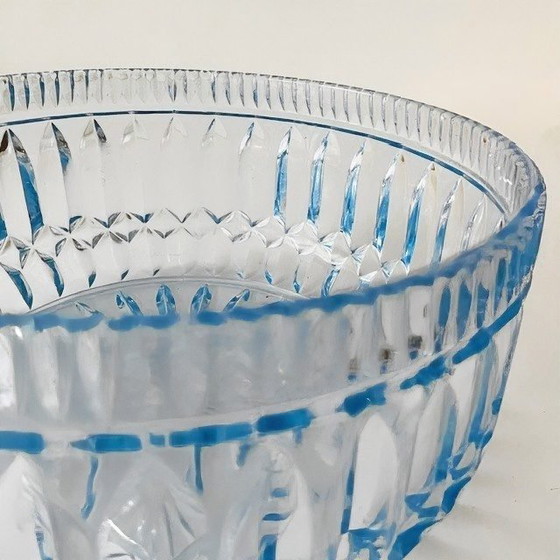 Image 1 of Antica fruttiera in vetro azzurro Art Déco anni '30