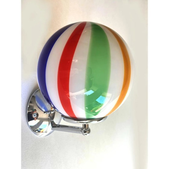 Image 1 of Moderne meerkleurige Murano glazen "staafjes" wandlampen - set van twee