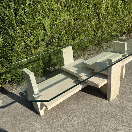 Image 1 of Tableaux Brutalist travertin