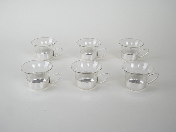 Image 1 of Set of glass cups, Italian design, 1980s, production: Italy