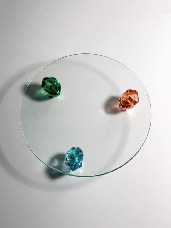 Image 1 of Postmodern Murano bowl, plate, platter, 90s glass, Memphis Milano