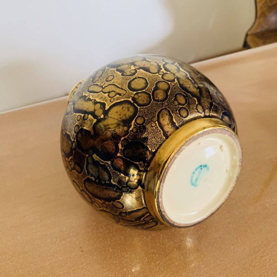 Image 1 of Blue and gold porcelain vase, Jean Mazeaud & Faverot, Ateliers JMF Sèvres