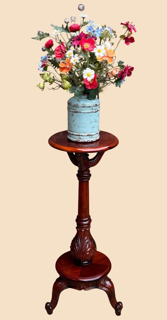 Image 1 of Rare Late Victorian Pedestal in Solid Mahogany | English Masterpiece | 1890–1910
