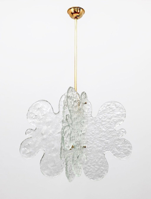 Carlo Nason Mid-Century Modern Pendelleuchte aus italienischem Muranoglas für Mazzega, 1970er Jahre (photo 2 of 7)