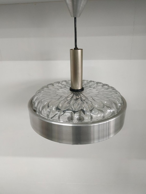 Image 1 of Lampada ad anello vintage anni '60 in stile scandinavo (UFO) con paralumi in cristallo