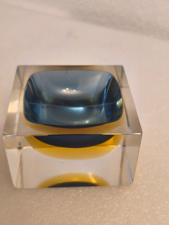 Sommerso Ashtray Flavio Poli, 1960-70, Seguso, Decorative Objects, Glass, Crystal, Transparent, Modern (photo 2 of 5)