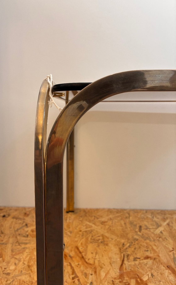 Salontafel of bijzettafel van rookglas en verchroomd metaal – Metal (photo 7 of 8)