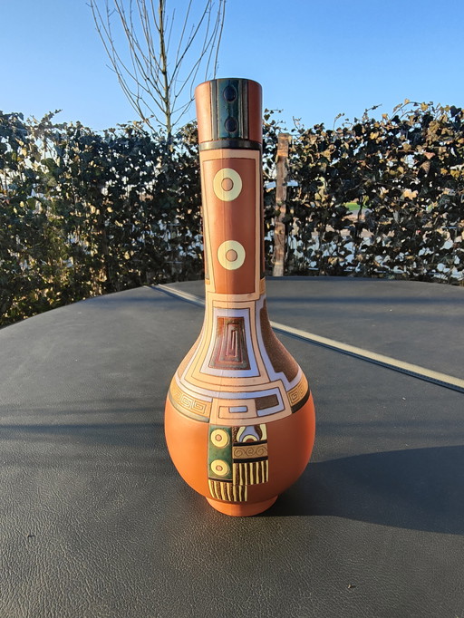 Large Hand-painted Studio Pottery Vase by Eduardo Vega (Artesa) – 40cm