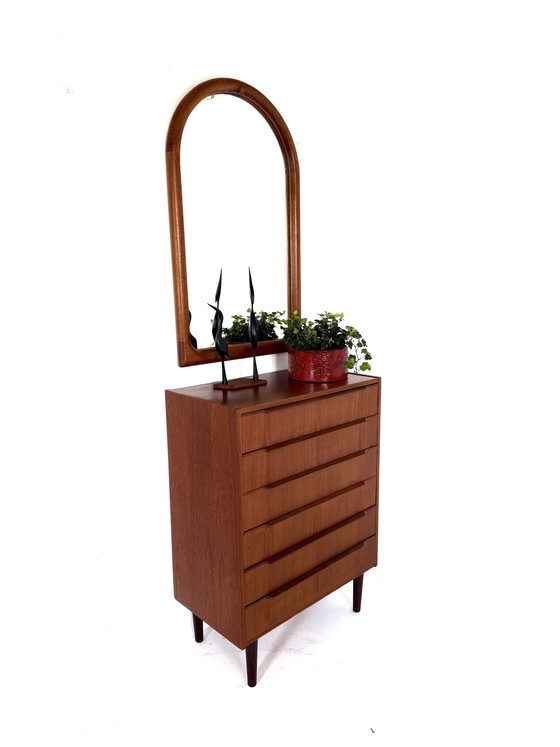 Image 1 of Miroir vintage en teck, Vildbjerg møbelfabrik '60