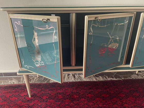 Image 1 of Credenza italiana di metà secolo con specchio — di Umberto Mascagni (anni '50-'60)