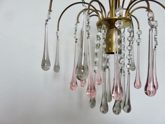 Image 1 of Lustre à Pampilles "Goutte d'Eau" en Verre de Murano, Italy