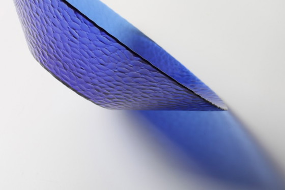 Image 1 of Mid-Century Cobalt Blue Glass Bowl / Large France Centerpiece / Arcoroc / France / 1980s