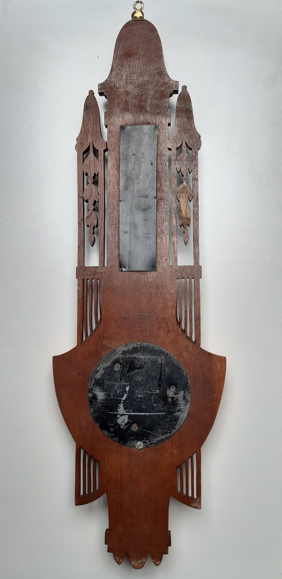 Stazione meteorologica barometro Art Nouveau/Art Deco – Karel van Buren, Vetro, Legno (photo 9 of 21)