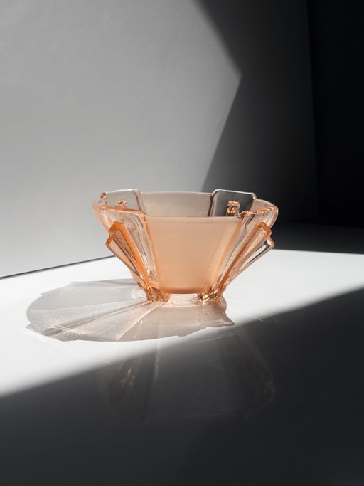Bol en verre Stölzle Art Déco Rosalin no. 19250, Heřmanova Huť, années 1930 – decoratieve objecten, Glass