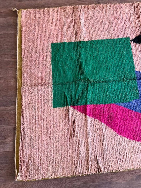 Tapis marocain blanc cassé à motifs colorés, 250cm x 150cm – Wool (photo 7 of 10)