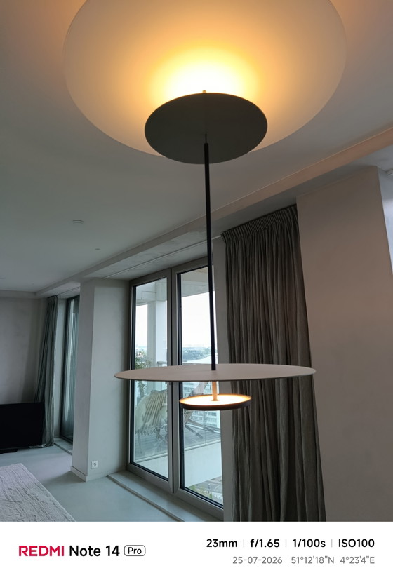 Image 1 of Suspension LED plate Vibia, 3 lampes Ø 90 cm, grise L1


