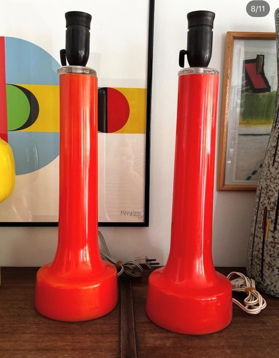 Image 1 of Scandinavian vintage glass table lamps