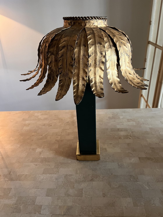 Image 1 of Zeldzame Maison Jansen Palm tafellamp