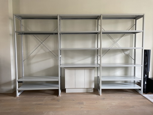 Vintage steel rack with shelves