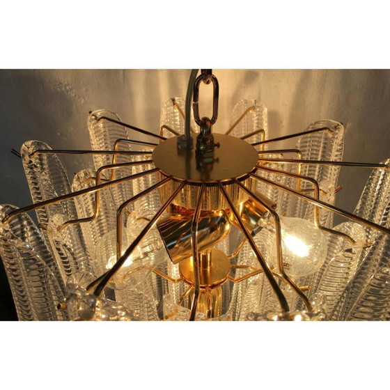 Image 1 of Coppia scultorea di lampadari Selle in vetro di Murano stile Mazzega