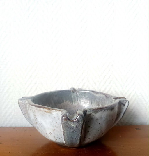 Vintage vijzel en asbak van steengoed
