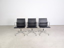 Original 3x Vitra Charles & Ray Eames Chair EA 108 Leather Black