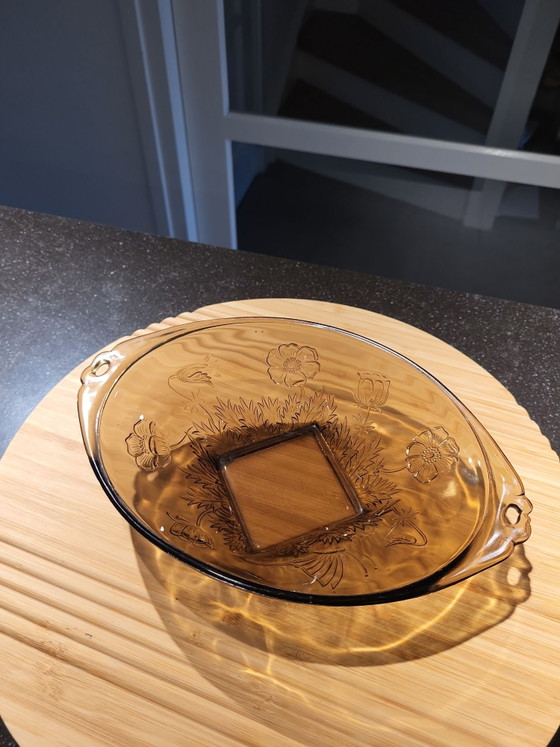 Cuenco pequeño Art déco de cristal marrón, Vidrio (foto 8 de 8)
