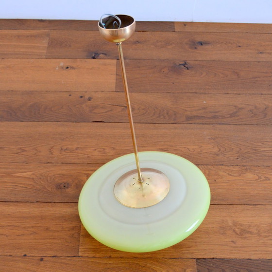 Image 1 of Hanglamp Opaline Geel Art Deco 1930