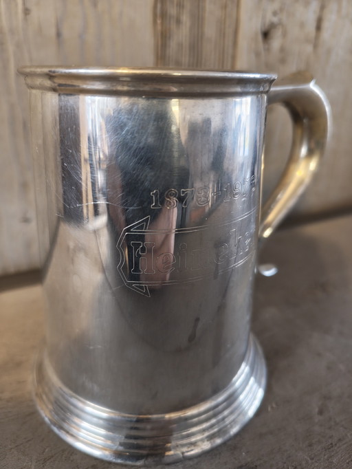 Heineken silver-plated beer mug Jubilee 1873-1973