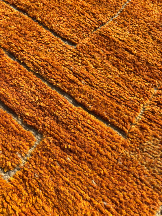Image 1 of Zonsondergang Oranje Marokkaanse Mrirt Vloerkleed - 300x220 cm - Handgemaakt Wollen Berber Tapijt