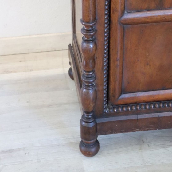 Image 1 of Small antique wardrobe in solid walnut, Italy Mid-19th Century