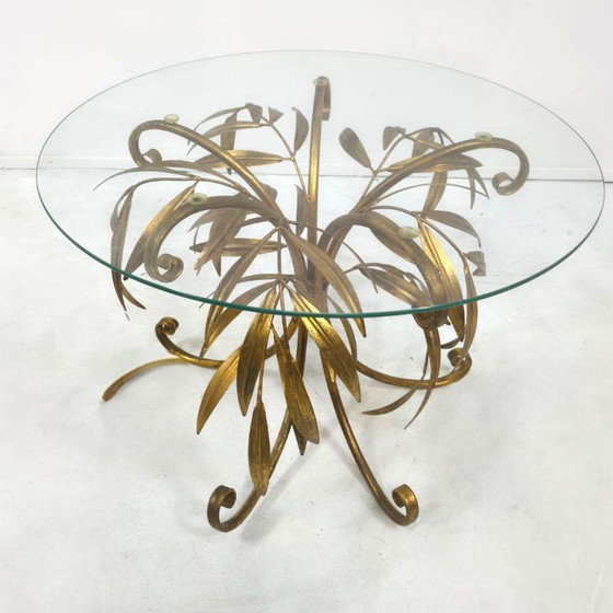 Image 1 of Mesa auxiliar Hans Kögl, años 60, dorada, estilo Hollywood Regency