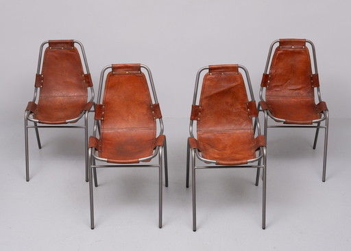 4x "Les Arcs" Chairs selected by Charlotte Perriand - 1970S