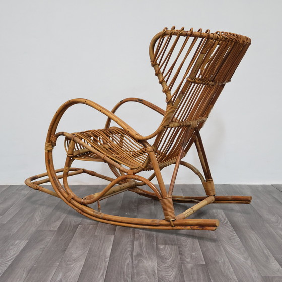 Image 1 of Poltrona a Dondolo Rocking Chair Francese Vintage Design Modernariato 1960’s