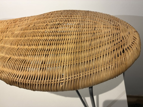 Banc IKEA en rotin couleur cacahuète – un classique du design des années 1990 – Tabourets, Rattan, Metal (photo 8 of 11)
