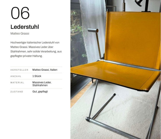 Image 1 of Fauteuil en cuir Matteo Grassi, un classique du design italien