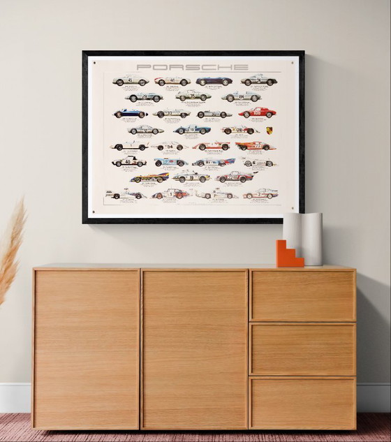 Auto da corsa Porsche – 1980 – Poster originale vintage Porsche di Ken Rush – Motorsport vintage – 76x102 cm (photo 2 of 8)